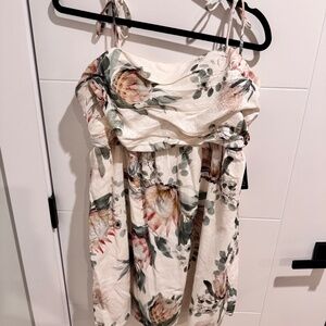 Express Floral Ruched Babydoll Dress